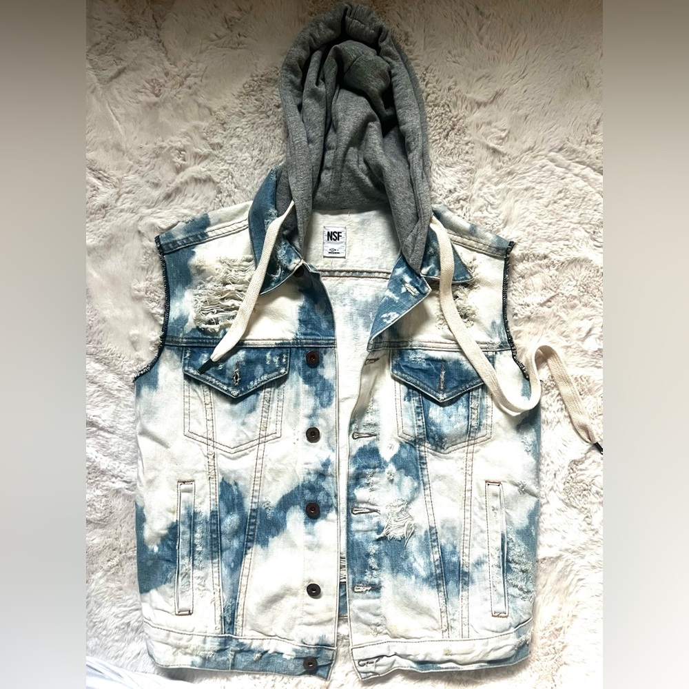 NSF Denim Hooded Vest